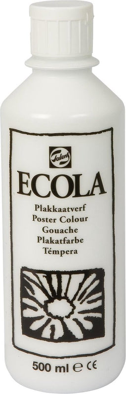Plakkaatverf Ecola flacon van 500 ml, wit