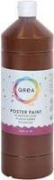 Plakkaatverf qrea donkerbruin 1000ml | Fles a 1000 milliliter | 6 stuks