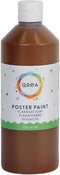 Plakkaatverf qrea donkerbruin 500ml | Fles a 500 milliliter | 6 stuks
