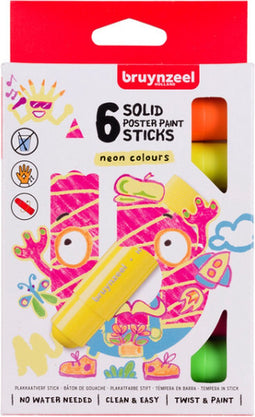 Plakkaatverf sticks bruynzeel neon 6 kleuren | Set a 6 stuk | 6 stuks