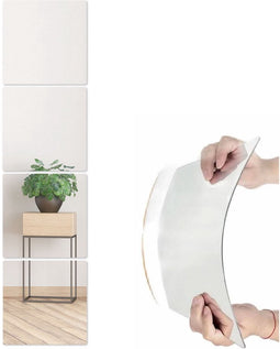 Plakspiegel 20x20 - 4 stuks - Zelfklevende - Plakspiegels - Hollywood make up spiegel - Deur - Spiegel - Folie - Badkamer - Grote - Sticker - Pas - Wand - Spiegel