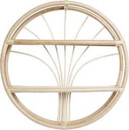 Planken DKD Home Decor Voor aan de muur Natuurlijk Rotan 2 Planken (60 x 14 x 60 cm)