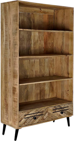 Planken DKD Home Decor Zwart Metaal Donkerbruin Mangohout 100 x 40 x 180 cm