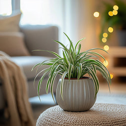 Plant in a Box - Chlorophytum comosum 'Atlantic' - Graslelie - Set van 3 - Groene kamerplant - Pot 12cm - Hoogte 25-40cm