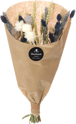 Plant in a Box - Droogbloemen - Boeket 'Ocean Blue' - Hoogte 35cm - Phalaris - Papaver - Tarwe - Amaranthus - Helichrysum Vesittum - Lagurus Ovatus