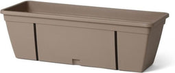 Plantenbakset met metalen haak, waterreservoir en afvoerafstandhouder - GARDEN ID Smart - Taupe 50 cm