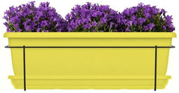 Plantenbakset met metalen steun en bakje - GARDEN ID Relax - Vijl van 50 cm - Gerecycled en 100% recyclebaar - Volume voor planten