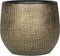 Plantenpot/bloempot in een strakke Modern design look metal goud Dia 18 cm en Hoogte 16 cm