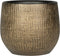 Plantenpot/bloempot in een strakke Modern design look metal goud Dia 18 cm en Hoogte 16 cm