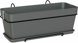 Plantenpot met Schaal Artevasi Capri v2 Plastic Om op het balkon te hangen 50,2 x 28,5 x 20,7 cm Antraciet