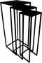 Plantenstandaard Fletcher - Zwart - Metaal - Set van 3