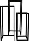 Plantenstandaard Verona - 35x35x90/30x30x75/25x25x60 - Zwart- Mangohout/ijzer
