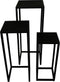 Plantenstandaard Verona - 35x35x90/30x30x75/25x25x60 - Zwart- Mangohout/ijzer