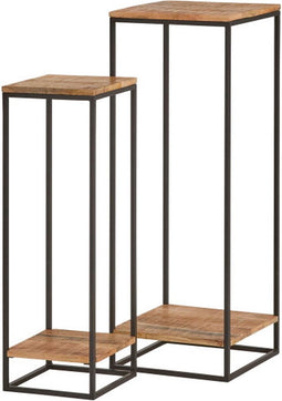 Plantentafel Cuba set van 2 mangohout - Naturel