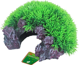 Plastic Green Moss op rots met uitstromer 16x8.5 cm