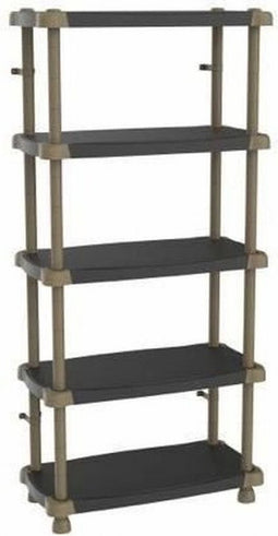 PLASTIKEN Hoge plank 88 cm - 5 laden tweekleurig - Zwart en Taupe