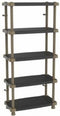 PLASTIKEN Hoge plank 88 cm - 5 laden tweekleurig - Zwart en Taupe
