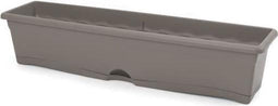 PLASTIKEN Rechthoekige plantenbak 80 x 20 cm + dienblad TERRA-collectie - Taupe