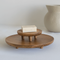 Plate on feet large, Golden Oak Brown / Mango Wood
