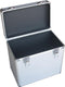 Platenkoffer voor 50 stuks 12 inch LP vinyl afsluitbaar zilver