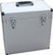 Platenkoffer voor 50 stuks 12 inch LP vinyl afsluitbaar zilver