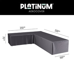 Platinum AeroCover - Loungebankhoes L-vorm - 330x255x100xH70cm Links - Ademend - Waterproof - Hoge kleurechtheid