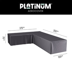 Platinum AeroCover - Loungebankhoes L-vorm - 355x275x100xH70 Links - Ademend - Waterproof - Hoge kleurechtheid