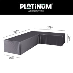 Platinum AeroCover - Loungebankhoes L-vorm - 355x275x100xH70 Rechts - Ademend - Waterproof - Hoge kleurechtheid