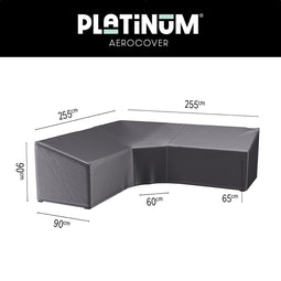 Platinum AeroCover - Loungebankhoes L-vorm Trapezium - 255x255x90xH65/90cm - Ademend - Waterproof - Hoge kleurechtheid