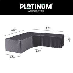 Platinum AeroCover - Loungebankhoes L-vorm Trapezium - 300x300x100xH70cm - Ademend - Waterproof - Hoge kleurechtheid