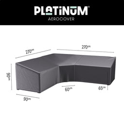 Platinum AeroCover - Loungebankhoes L-vorm Trapezium - 270x270x90xH65/90cm - Ademend - Waterproof - Hoge kleurechtheid