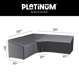 Platinum AeroCover - Loungebankhoes L-vorm Trapezium - 300x300x90xH65/90cm - Ademend - Waterproof - Hoge kleurechtheid