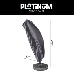 Platinum AeroCover - Zweefparasolhoes - H240x68cm - tot Ø 3,5m - Met rits en stok - Ademend - Waterproof - Hoge kleurechtheid
