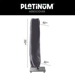 Platinum AeroCover - Zweefparasolhoes - H292x60/65cm - tot Ø 4m, 3,5x3,5m en 4x3m - Met rits en stok - Ademend - Waterproof - Hoge kleurechtheid
