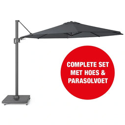 Platinum Casual Living Halifax Zweefparasol Set Ø350 cm - Antraciet