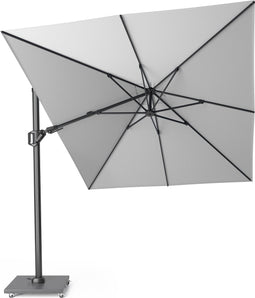 Platinum Sun & Shade – Zweefparasol – Challenger T² - 350x260cm – Lichtgrijs – Dubbel Kantelbaar – 360° Draaibaar – 96% UV protectie