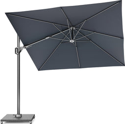 Platinum Sun & Shade – Zweefparasol – Voyager T² - 270x270cm - Antraciet - Dubbel Kantelbaar - 360° Draaibaar - 96% UV protectie