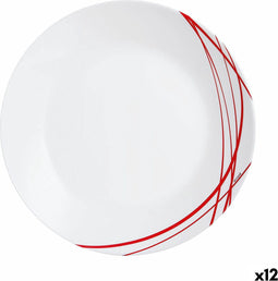 Platt tallrik Arcopal Domitille Tweekleurig Glas (25 cm) (12 Stuks)