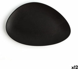 Platt tallrik Ariane Antracita Driehoekig Keramisch Zwart Ø 21 cm (12 Stuks)