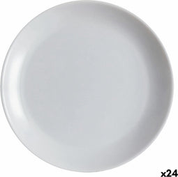Platt tallrik Luminarc Diwali Grijs Glas (25 cm) (24 Stuks)
