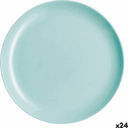 Platt tallrik Luminarc Diwali Turkoois Glas (25 cm) (24 Stuks)