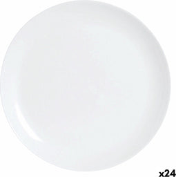 Platt tallrik Luminarc Diwali Wit Glas (25 cm) (24 Stuks)