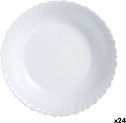 Platt tallrik Luminarc Feston Wit Glas (25 cm) (24 Stuks)