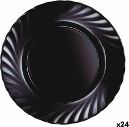 Platt tallrik Luminarc Trianon Zwart Glas (Ø 24,5 cm) (24 Stuks)