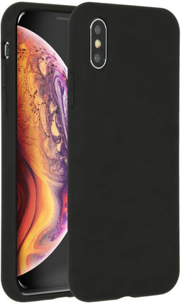 Accezz Liquid Silicone Backcover iPhone Xs / X - Schokabsorberend - Zwart