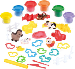 Play Boerderij en Dieren Kleiset, 6 Kleipotjes