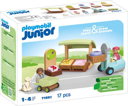 PLAYMOBIL Junior Biologische marktkraam & heftruck - 71691