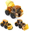 Playos Technisch Speelgoed - 3 Bouwvoertuigen - 14 x 12.8 x 6.5 cm - Geel
