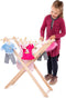 Playwood - Houten droogrek met 6 witte waslijnen - Speelgoed wasrek