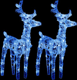 vidaXL - Kerstrendieren - 2 - st - 80 - LED's - acryl - blauw